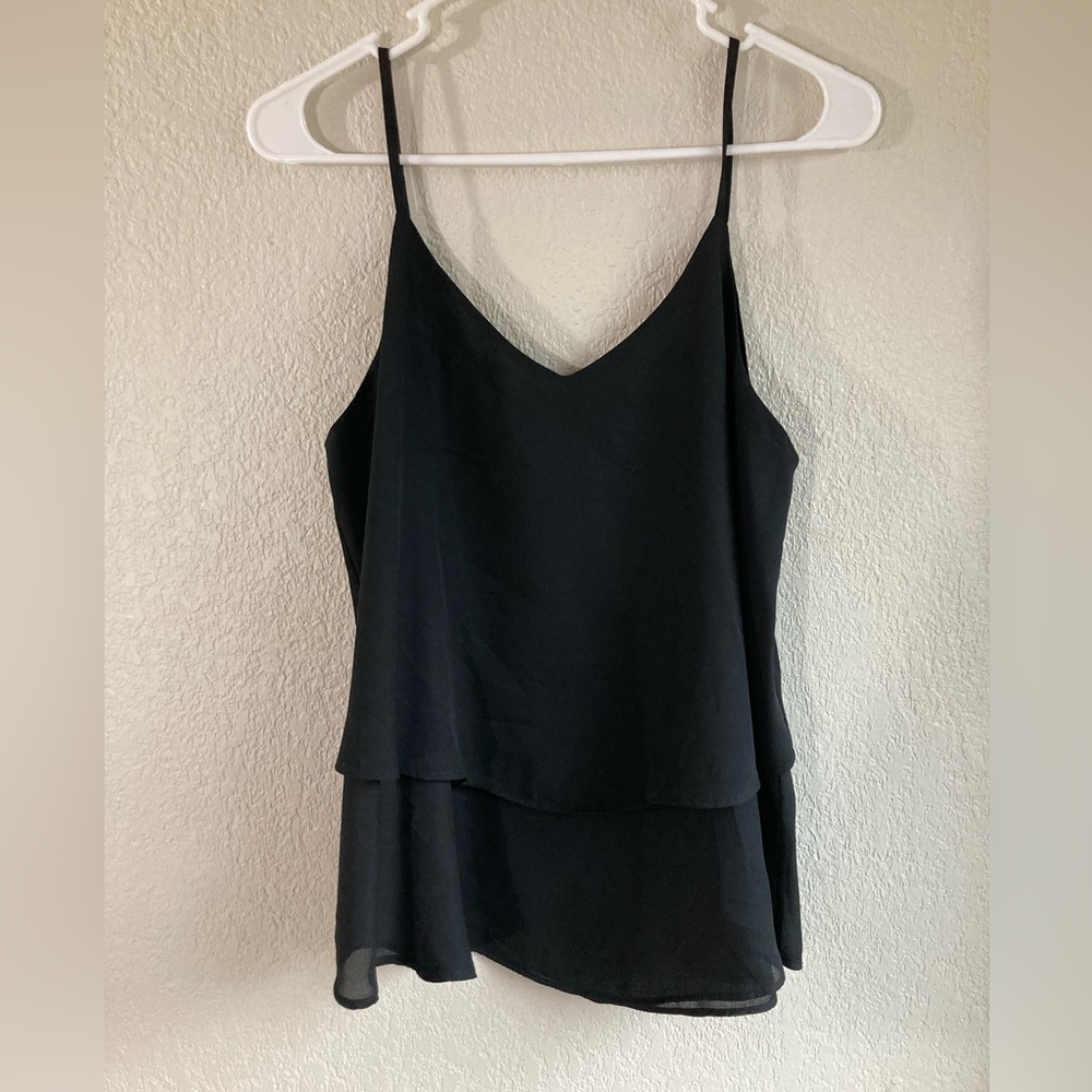 Annabella Flowy Black Tank Top Size Medium